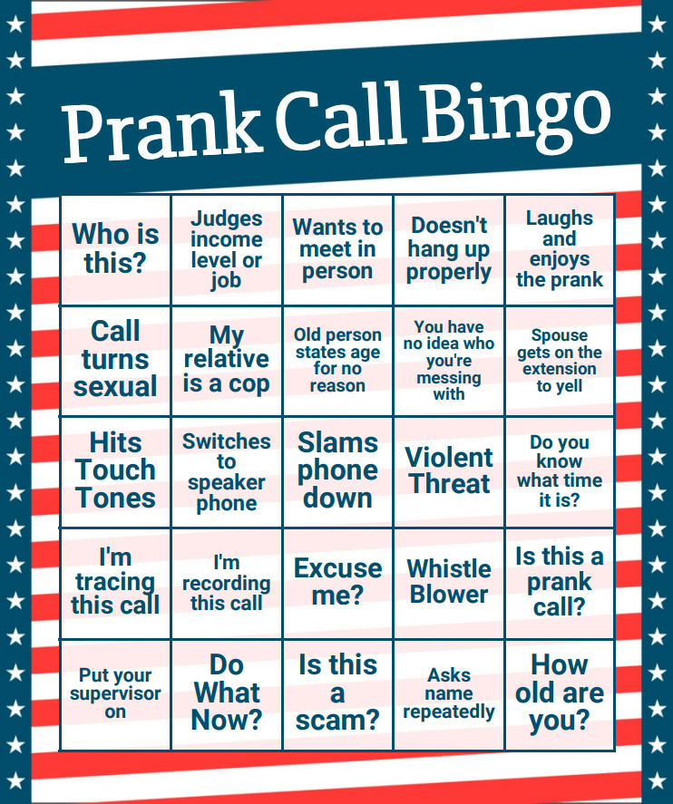 Prank Call Bingo World Of Prank Calls